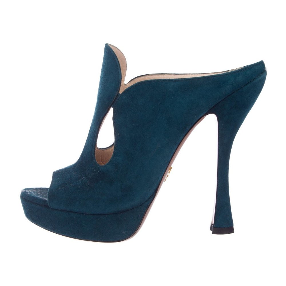 PRADA Suede Platform Sandals Size: 8.5